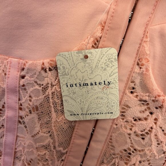 Free People Women's Lace Night Rhythm Bodysuit Size XS Pink Thong NWT $78 - Picture 16 of 16